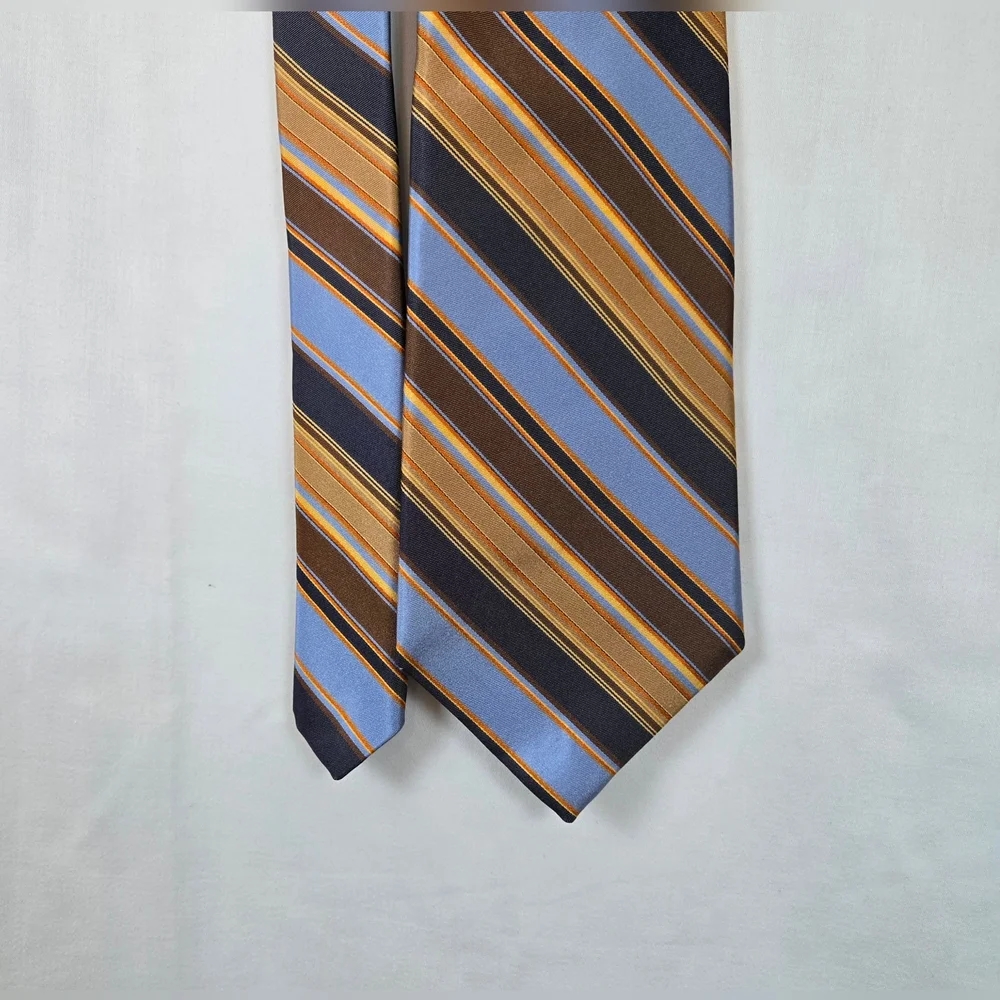 Robert Talbott‎ Best of Class Rodes Brown Blue Diagonal Striped Silk Career Tie